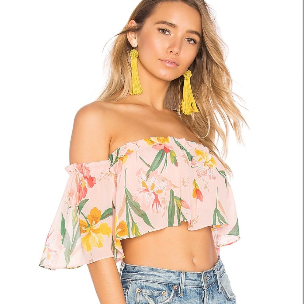 🌸NWOT Privacy Please Parsons Strapless Floral Top